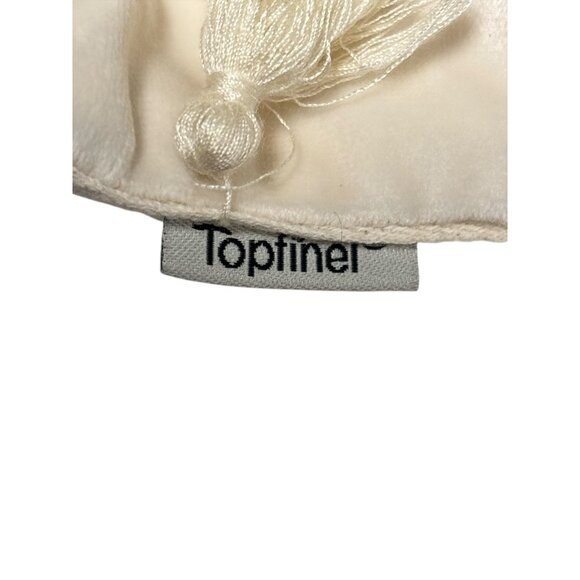 Decorative Topfinel Tassel-Edged Satin Cushion Cover For Home Decor 18" X 18" Be - Picture 2 of 3